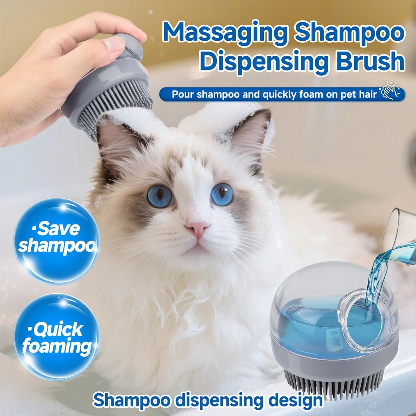 Pet Steam Brush for Dogs & Cats, 3-In-1 Shedding Grooming Tool | 3-In-1 Self Cleaning Spray Comb, Waterless Shampoo, Defur Tool, Bath Gloves, Bath Brush, Tooth & Ear Brush, Towel (11PCS)
