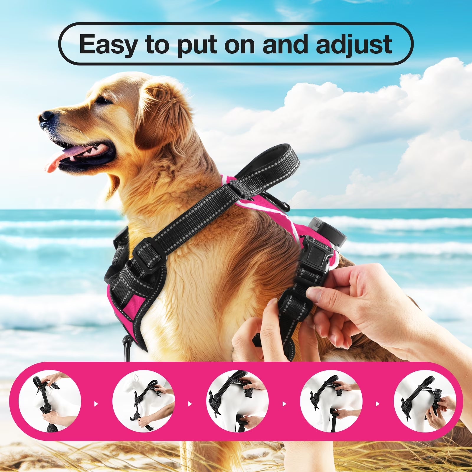 Light up Dog Harness - No Pull Led Dog Harness Rechargeable Lighted Dog Harness for Night Walking Adjustable Glow Vest for Small Medium Large Dogs