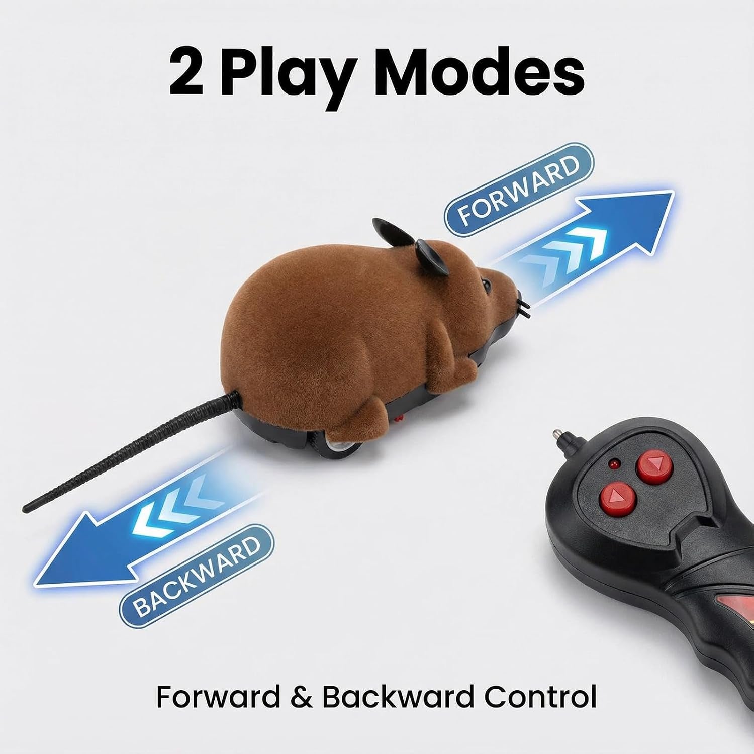 Electronic Remote Control Rat,Realistic Simulation Mouse Toy for Cat/Dog, Plush Design, Intelligent Interaction, Stimulates Cat Hunting Instincts Novelty Toy 1Pcs(Brown)