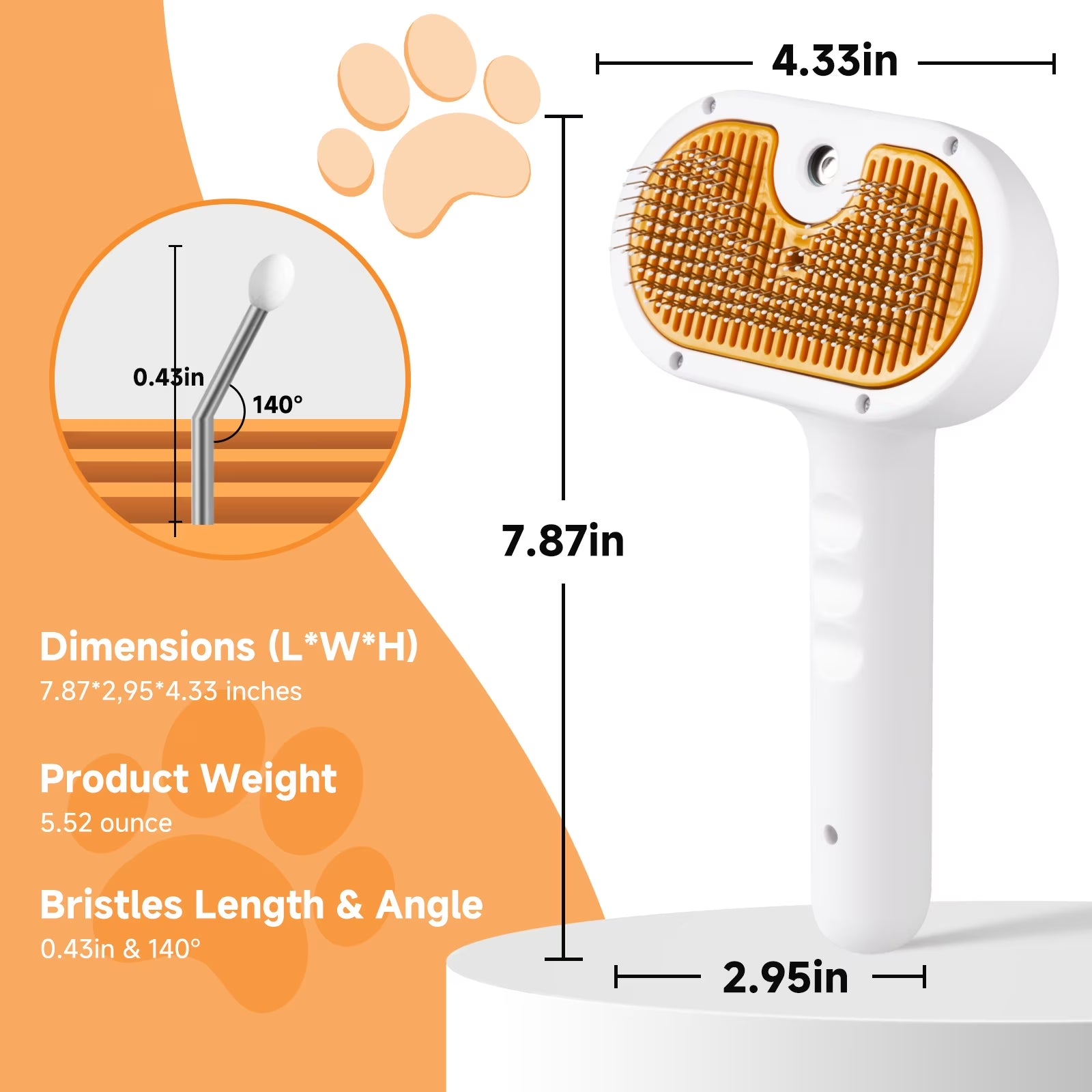 Pet Steam Brush for Dog & Cat – 3-In-1 Spray Hair Removal Comb – Steam for Shedding & Grooming – Water Brush for Long & Short Haired Pets – Spritz Defur Comb – Includes Waterless Shampoo