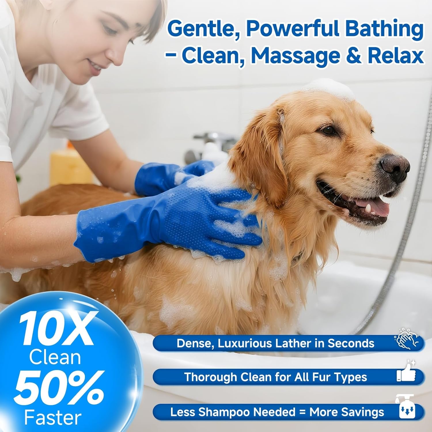 Pet Steam Brush for Dogs & Cats, 3-In-1 Shedding Grooming Tool | 3-In-1 Self Cleaning Spray Comb, Waterless Shampoo, Defur Tool, Bath Gloves, Bath Brush, Tooth & Ear Brush, Towel (11PCS)