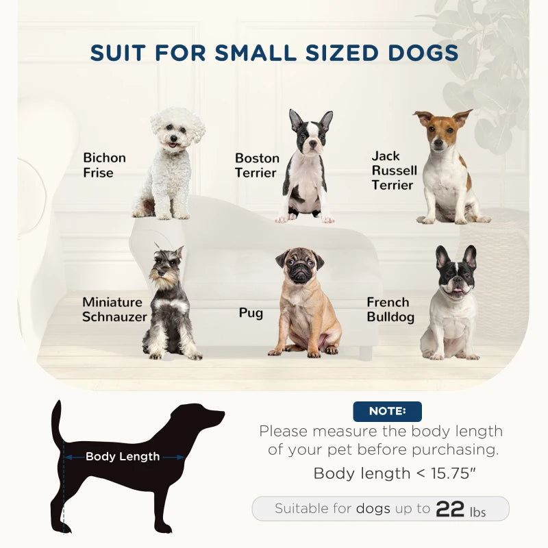 PawHut Pet Sofa Dog Sofa For Small Dogs With Storage, Gray