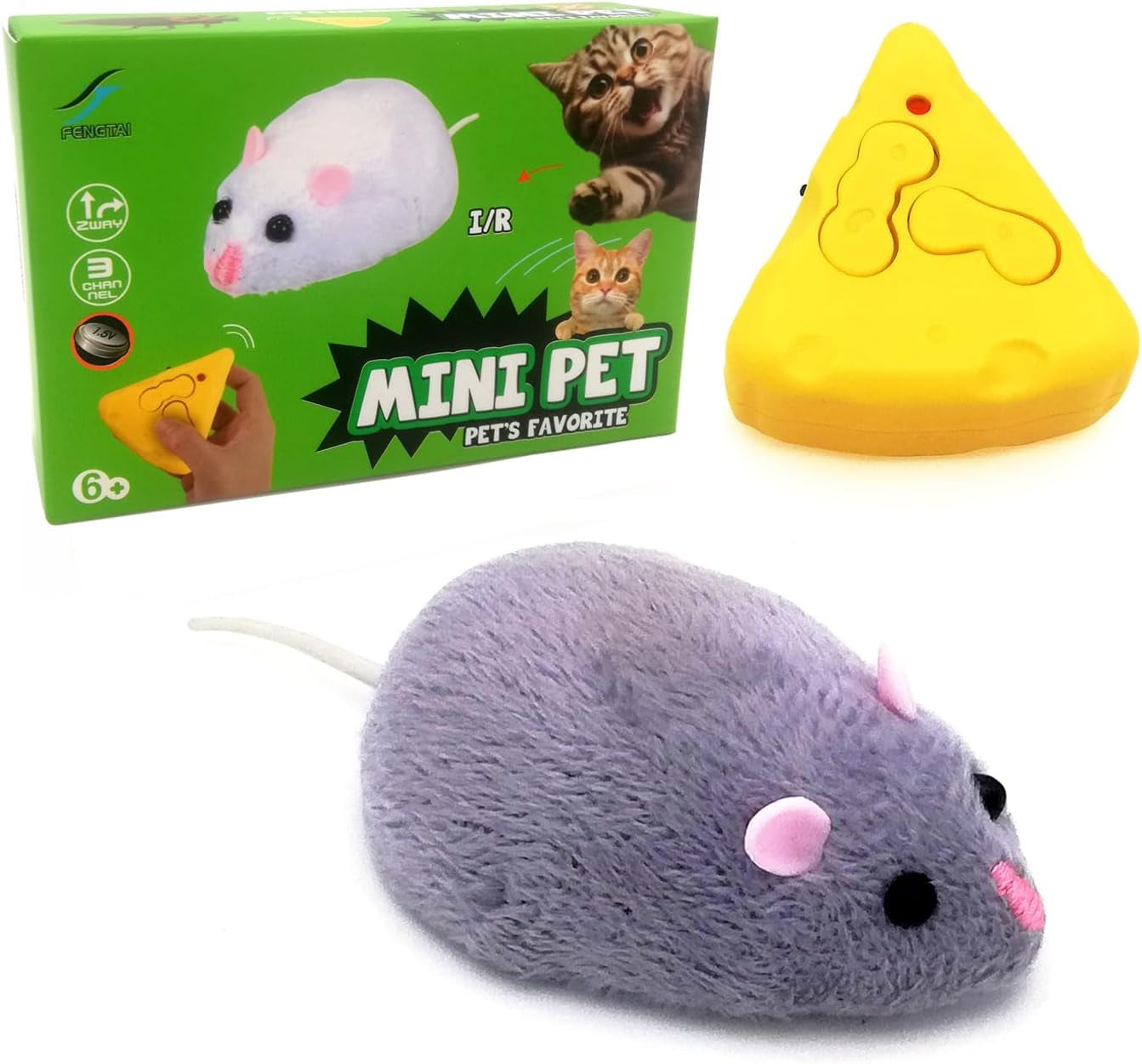 Remote Control Mouse Toy, Electric RC Rat Animal, for Prank Joke Trick, Cat Playing, Kid'S Children'S Funny Birthday (Grey)