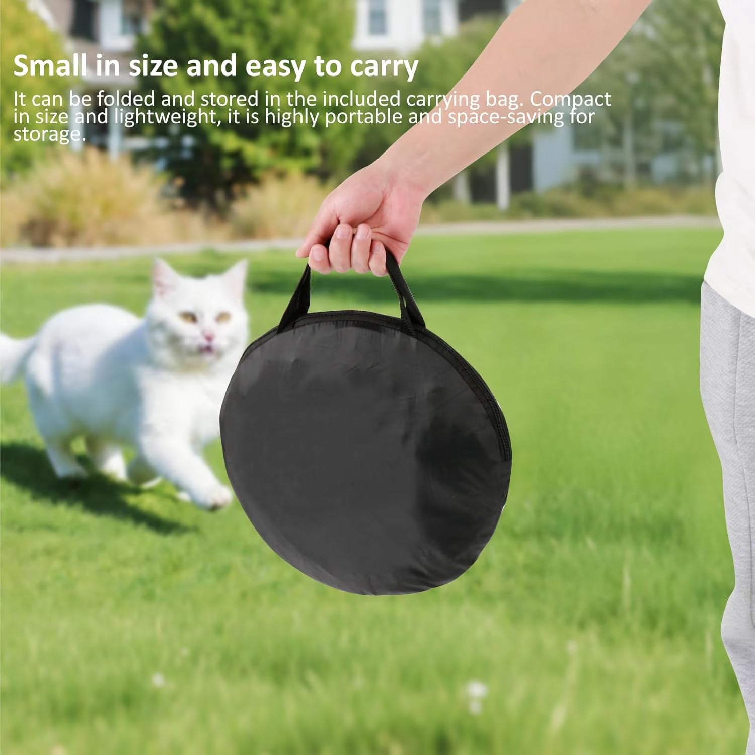 Portable 2-In-1 Outdoor Cat Enclosure with Tunnel, Extra Large Foldable Mesh Playpen for Pets