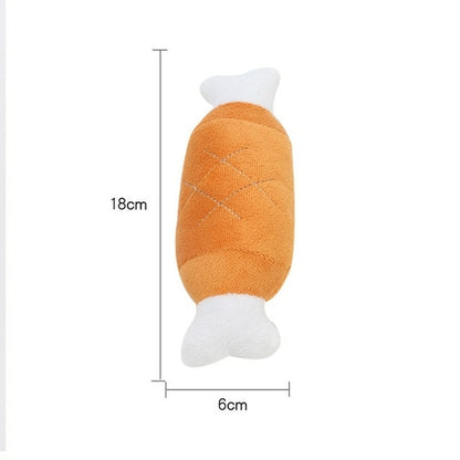 Funny Pet Dog Toys Plush Slippers Bite Chicken Leg Shoe Shape Small