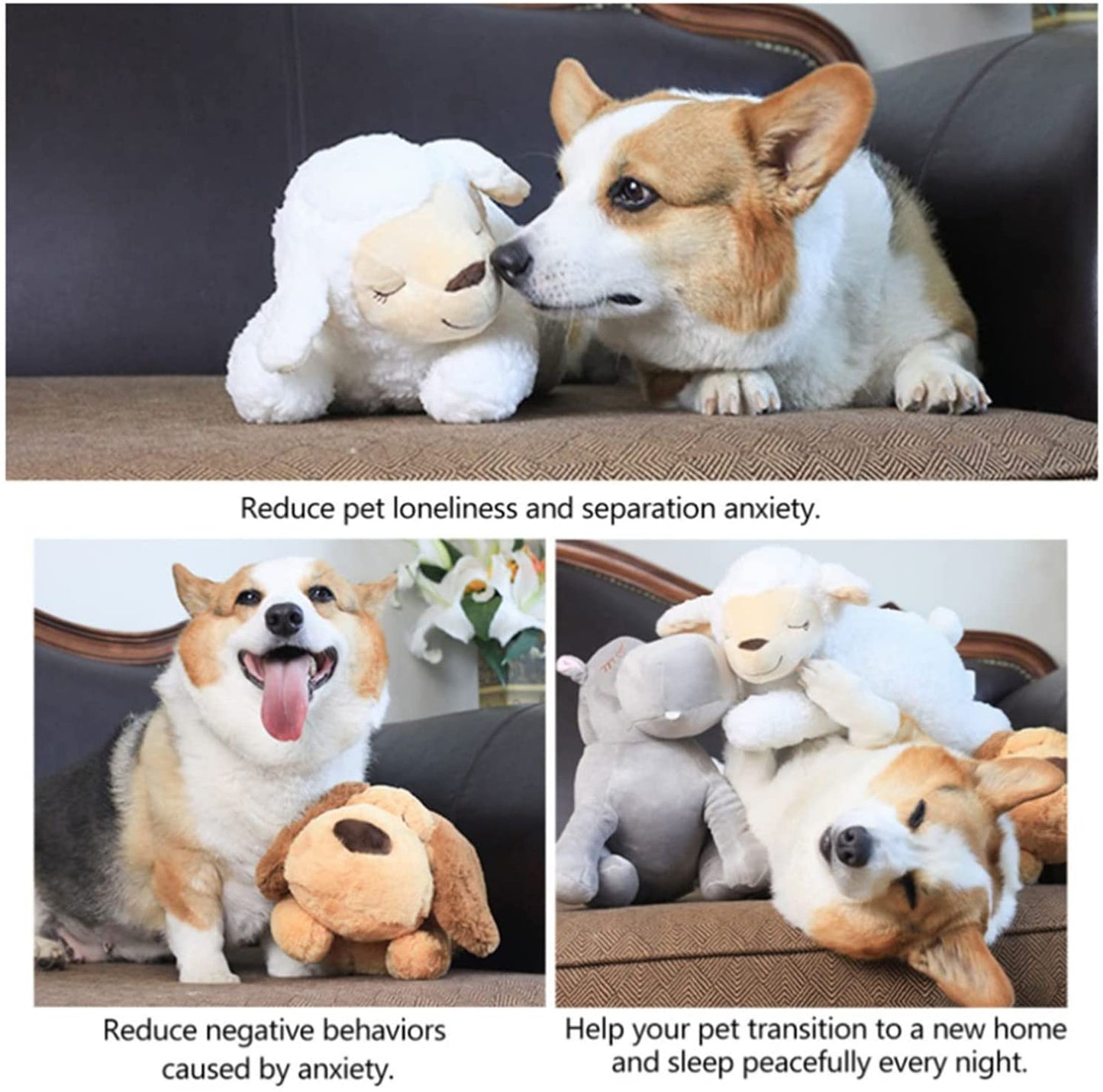 Heartbeat Dog Anxiety Relief Plush Toy Pet Comfortable Behavioral