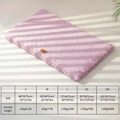 Winter Dog Crate Bed,Plush Faux Fur Pad,Calming Anti Anxiety Bed for