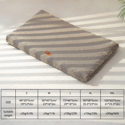 Winter Dog Crate Bed,Plush Faux Fur Pad,Calming Anti Anxiety Bed for