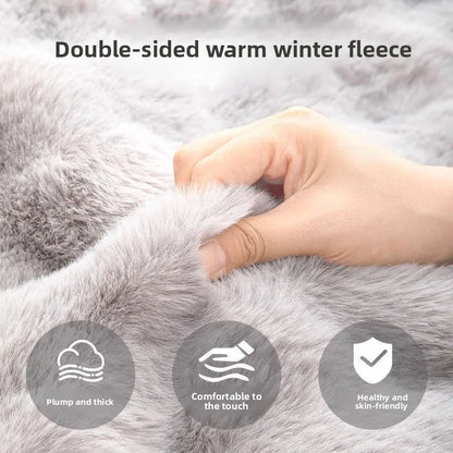 Calming Fluffy Dog Bed Large Pet Sleeping Mat Plush Warm Anti Anxiety