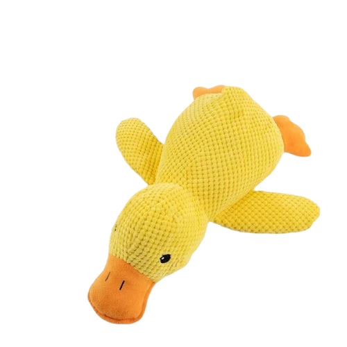 Yellow Duck Dog Plush Toy Squeaky Bite Resistant Pet Companion for