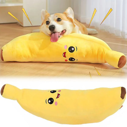 Pets Calming-Banana Plush Toy Squeaky 2 In 1 Anxiety Boredom Relief