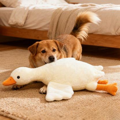 50cm Soft Goose Plush Toy for Cats Dogs Relax Pet Companion