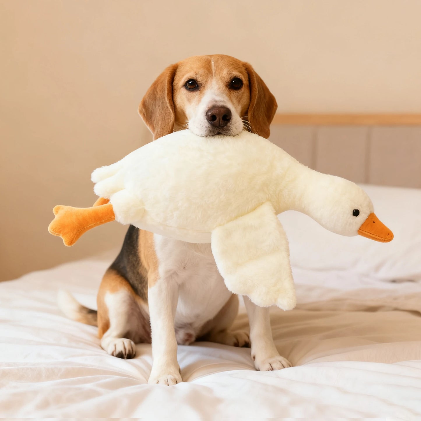 50cm Soft Goose Plush Toy for Cats Dogs Relax Pet Companion