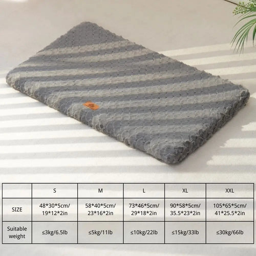 Winter Dog Crate Bed,Plush Faux Fur Pad,Calming Anti Anxiety Bed for