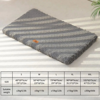 Winter Dog Crate Bed,Plush Faux Fur Pad,Calming Anti Anxiety Bed for