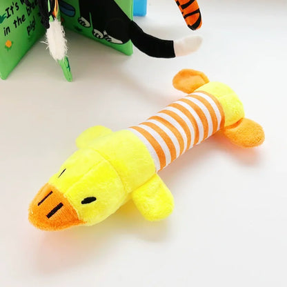 Soft Plush Dog Squeaky Toy Bite Resistant Molar Chew Doll Interactive