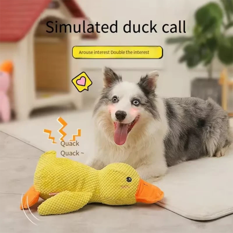 1pc Dog Plush Duck Toy Soft Hugging Pillow Pet Interactive Toy Anxiety