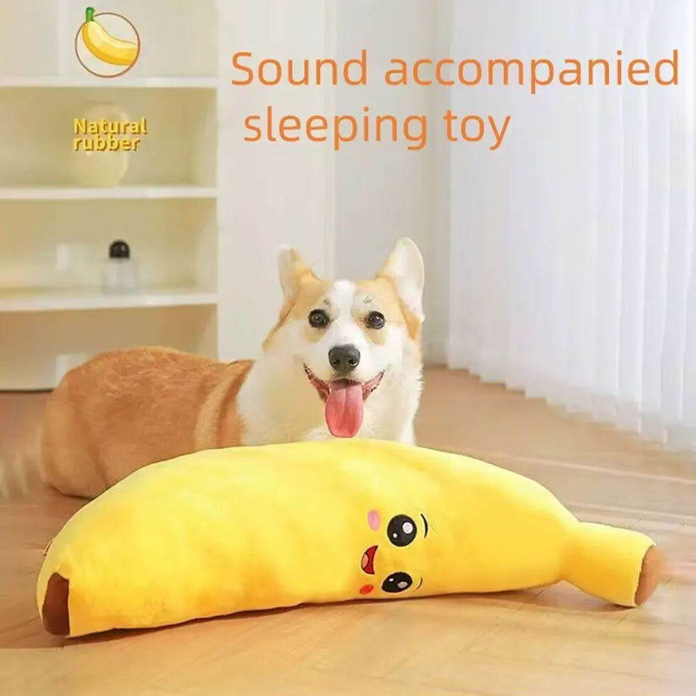 Pets Calming-Banana Plush Toy Squeaky 2 In 1 Anxiety Boredom Relief