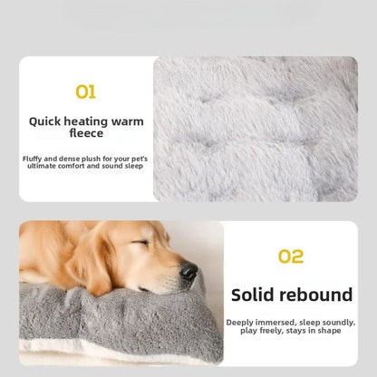 Calming Fluffy Dog Bed Large Pet Sleeping Mat Plush Warm Anti Anxiety