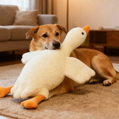 50cm Soft Goose Plush Toy for Cats Dogs Relax Pet Companion