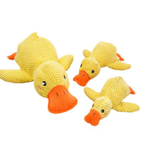 Yellow Duck Dog Plush Toy Squeaky Bite Resistant Pet Companion for