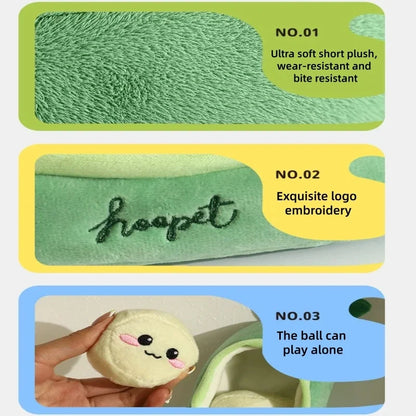 Soft Plush Pea Pod Pet Foraging Toy Squeaky Bite Resistant Teeth