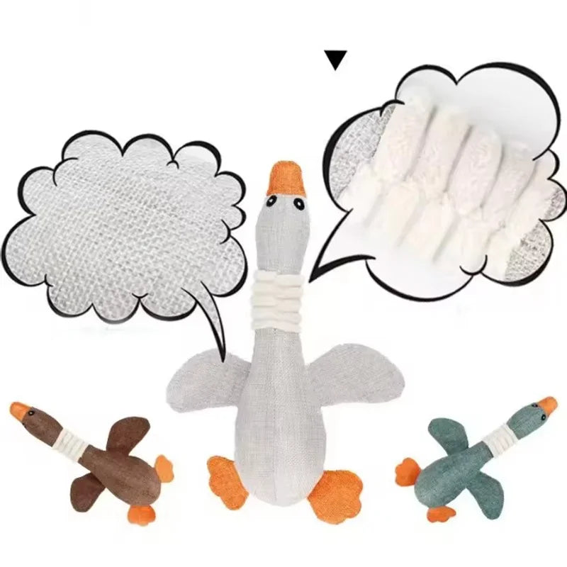 Soft Plush Dog Squeaky Toy Bite Resistant Molar Chew Doll Interactive