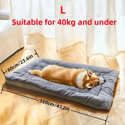 Calming Fluffy Dog Bed Large Pet Sleeping Mat Plush Warm Anti Anxiety
