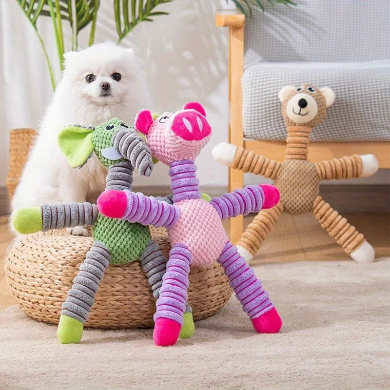 Plush Dog Toy, Cute Stuffed Animal Toy for Small Medium Dogs, Teething