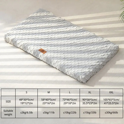 Winter Dog Crate Bed,Plush Faux Fur Pad,Calming Anti Anxiety Bed for