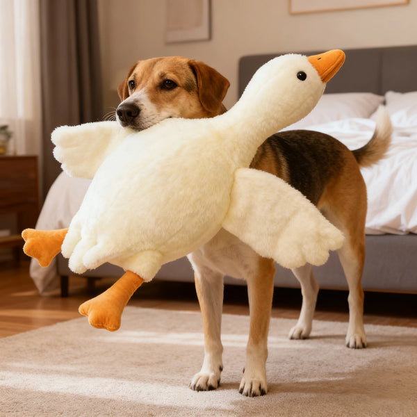 50cm Soft Goose Plush Toy for Cats Dogs Relax Pet Companion