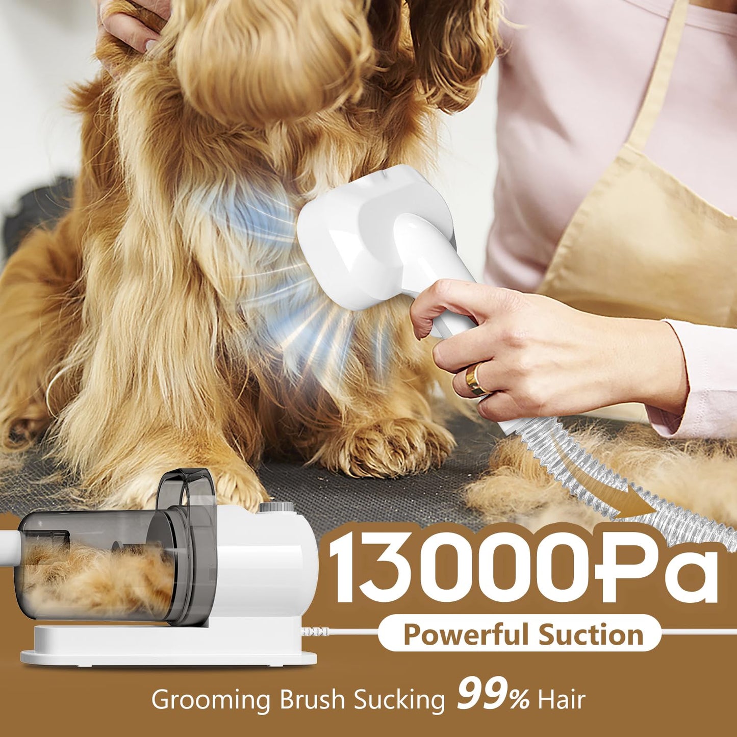Dog Grooming Kit, Pet Grooming Vacuum & Dog Clippers, 6 in 1 Pet Grooming Vacuum with 5 Professional Grooming Shedding Tools for Dogs Cats