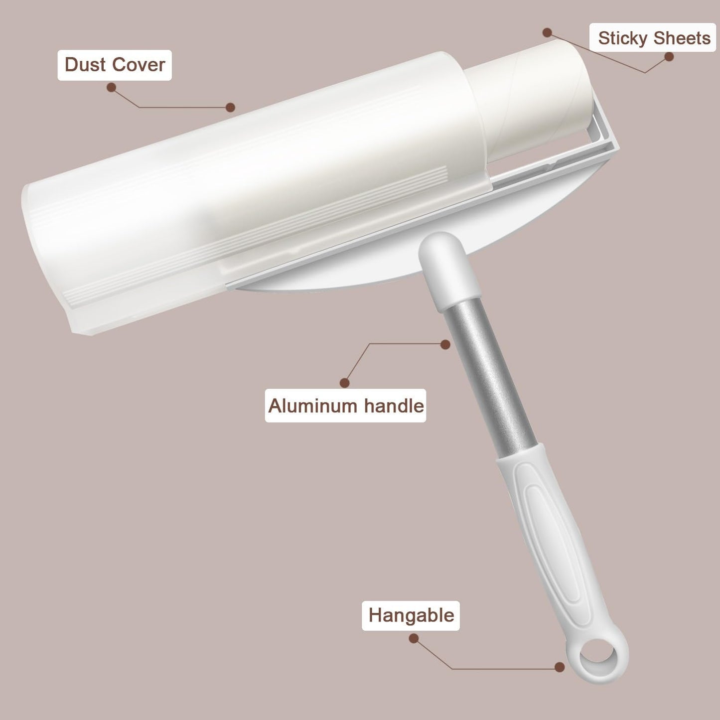 7.5 Inch Large Surface Lint Roller with 120 Sheets, Giant Extra Sticky Roller for Pet Hair, Dust Lint Remover for Clothes, Furniture, Household, Include 1 Handle 2 Rollers Dog Cat Hair Remover
